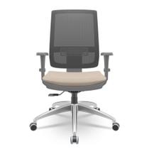 Cadeira Brizza Diretor Grafite Tela Preta Assento Poliester Fendi Base RelaxPlax Aluminio - 65907