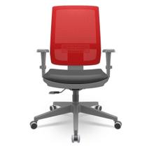 Cadeira Brizza Diretor Grafite Tela Vermelha Assento Vinil Preto Base RelaxPlax Piramidal - 66414 Cadeira Brizza Diretor Grafite Tela Vermelha Assento Vinil Preto Base RelaxPlax Piramidal - 66414