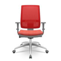 Cadeira Brizza Diretor Grafite Tela Vermelha com Assento Concept Rosê Base Autocompensador Aluminio - 65773