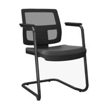 Cadeira Brizza Fixa Pe Em S Tela Aproximaçao material ecológico Base Preto - Plaxmetal
