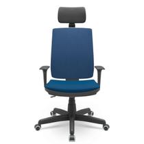 Cadeira Brizza Soft Presidente Poliéster Giratória BackPlax - Apoio de Cabeça e Braços Reguláveis