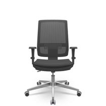 Cadeira Brizza Tela 3D Backplax Aluminio - Aero Preto - Plaxmetal