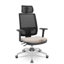 Cadeira Brizza Tela 3D BackPlax Cromada Com Apoio NR17 Plax