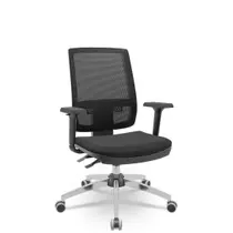 Cadeira Brizza Tela 3D Backplax Cromada Sem Apoio Poli Preto