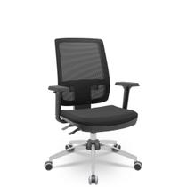 Cadeira Brizza Tela 3D Backplax Cromada Sem Apoio Poli Preto