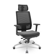 Cadeira Brizza Tela 3D Slider Cromada Apoio Nr17 Sint Preto Cadeira Brizza Tela 3D Slider Cromada Apoio Nr17 Sint Preto