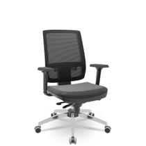 Cadeira Brizza Tela 3D Slider Cromada Sem Apoio NR17 Plax
