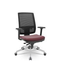 Cadeira Brizza Tela 3D Slider Cromada Sem Apoio Sinté Vinho Cadeira Brizza Tela 3D Slider Cromada Sem Apoio Sinté Vinho