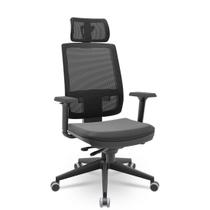 Cadeira Brizza Tela 3D Slider Piramidal Com Apoio Sint Preto