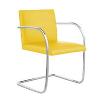 Cadeira Brno para Escritório material sintético Amarelo Tubular Cromada