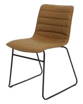 Cadeira Budd Assento material sintético Caramelo com Base Aco Preto - 47340