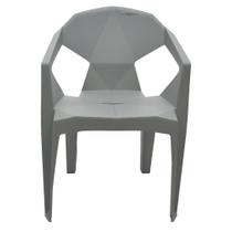 Cadeira C/ Apoio de Braço p/ Sala Cozinha Diamond Cinza - JR Plásticos
