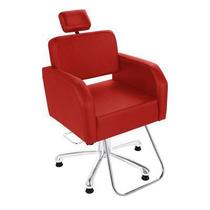 Cadeira Cabeleireiro Pádova Reclinável Vermelho Cadeira Cabeleireiro Pádova Reclinável Vermelho