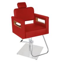 Cadeira Cabeleireiro Ravenna Prime Encosto Fix - Base Inox Quadrada