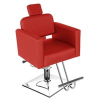 Cadeira Cabeleireiro Toscana Reclinável Vermelho Pé Quadrado - CC&S