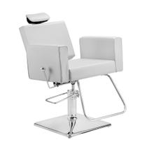 Cadeira Cabelereiro Barbeiro Poltrona Reclinável Estofado Salão de Beleza Square Class Perola - Dompel