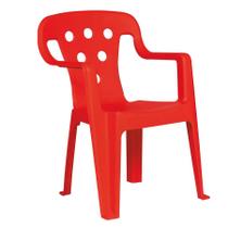 Cadeira Cadeirinha Plástica Infantil Poltrona P/ Criança Vermelho - MOR