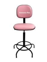 Cadeira caixa alta apoio de pé base fixa corano rosa bebe Cadeira caixa alta apoio de pé base fixa corano rosa bebe