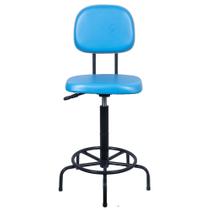 Cadeira Caixa Alta Atendimento Recepção Balcão com Espuma Injetada e tecido sintetico azul turquesa Cadeira Caixa Alta Atendimento Recepção Balcão com Espuma Injetada e tecido sintetico azul turquesa