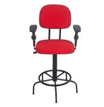 Cadeira Caixa Alta Braço L Duplo Regulagem Altura Base Ferro