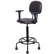 Cadeira caixa alta giratoria com rodizios e apoio de bracos Preto material sintético POPMOV 1109 Cadeira caixa alta giratoria com rodizios e apoio de bracos Preto material sintético POPMOV 1109