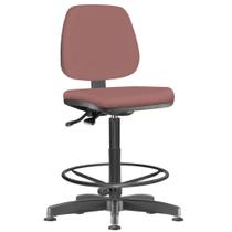 Cadeira Caixa Alta Giratória Job L02 Suede Rosê- Lyam Decor