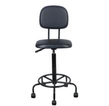 Cadeira caixa alta L duplo base semi corano preto