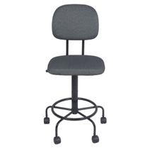 Cadeira caixa alta L duplo base semi tecido cinza