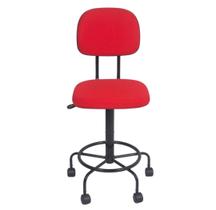 Cadeira caixa alta L duplo base semi tecido vermelho