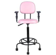 Cadeira Caixa Alta L Duplo Braço Base Semi Corano Rosa Bebê