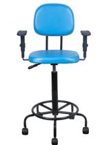 Cadeira Caixa Alta L Duplo Braço Base Semi Corano Rosa Claro