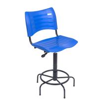Cadeira Caixa Alta Plástica Azul Recepcao Hortifruti guarita vigia mercado mercadinho clean design luxo premium