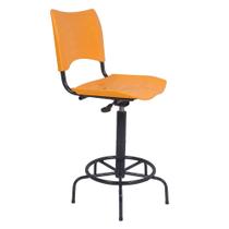 Cadeira Caixa Alta Plástica Laranja Recepcao Hortifruti guarita vigia mercado mercadinho clean design luxo premium
