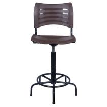 Cadeira Caixa Alta Plástica Marrom Recepcao Hortifruti guarita vigia mercado mercadinho clean design luxo premium