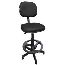 Cadeira Caixa Alta Secretária Giratória Para Escritório Com Apoio Para Os Pés material sintético Preto
