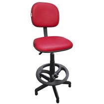 Cadeira Caixa Alta Secretária Giratória Para Escritório Com Apoio Para Os Pés material sintético Vermelha