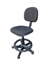 Cadeira caixa alta secretária giratória preto c/ apoio para pés - balcão - portaria - recepção