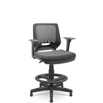 Cadeira Caixa Beezi Standard Plaxmetal Braços Reg Preta