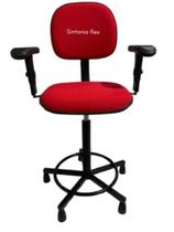 Cadeira caixa c/ braço c/ sapata AB Sintonia tecido vermelho Cadeira caixa c/ braço c/ sapata AB Sintonia tecido vermelho