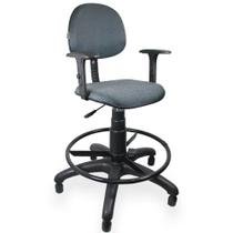 Cadeira Caixa Executiva Jserrano Cinza com Preto com Braço Regulável - ULTRA Móveis