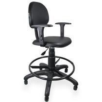 Cadeira Caixa Executiva Viena Preto com Braço Regulável - ULTRA Móveis Cadeira Caixa Executiva Viena Preto com Braço Regulável - ULTRA Móveis