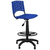 Cadeira Caixa Giratória Plástica Azul - ULTRA Móveis - Ultra Móveis Corporativo