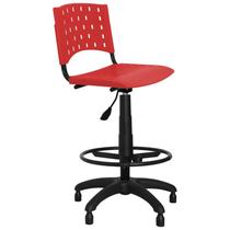 Cadeira Caixa Giratória Plástica Vermelha - ULTRA Móveis - Ultra Móveis Corporativo