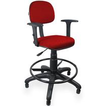 Cadeira Caixa Jserrano Vermelho Com Braço - ULTRA Móveis