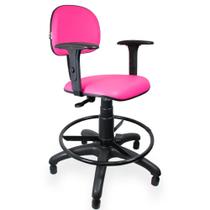 Cadeira Caixa Viena Rosa Com Braço - ULTRA Móveis