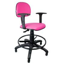 Cadeira Caixa Viena Rosa Com Braço - ULTRA Móveis Cadeira Caixa Viena Rosa Com Braço - ULTRA Móveis