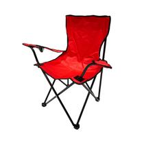 Cadeira Camping De Pesca Portatil Dobravel Vermelha 150kg - Têxtil Sauter