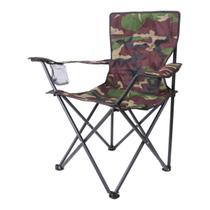 Cadeira Camping Dobrável 120kg Porta Copo Bolsa Militar Aço