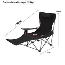 Cadeira camping dobrável pesca praia espreguiçãdeira portáti