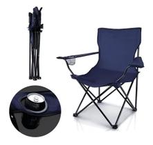 Cadeira Camping E Pesca Dobrável Com Bolsa E Porta Copos Resistente até 95kg - WBCOM